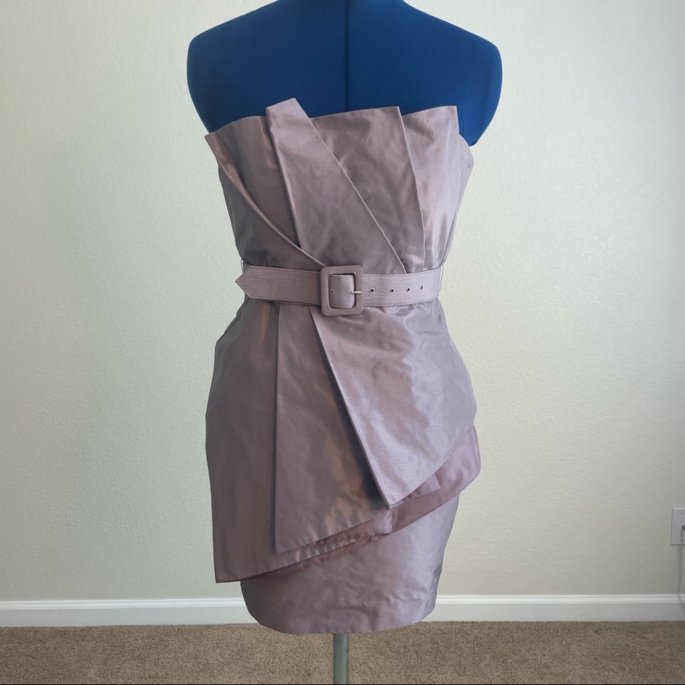Forever 21 Formal Metallic Light Purple Asymmetrical Mini Cocktail Dress